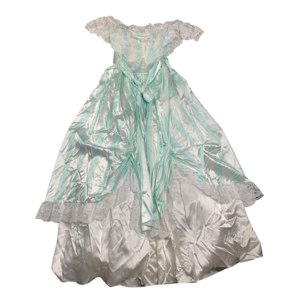 Gunne Sax juniors 11 women's small xs southern belle stripe dress frilly girly - Picture 3 of 14